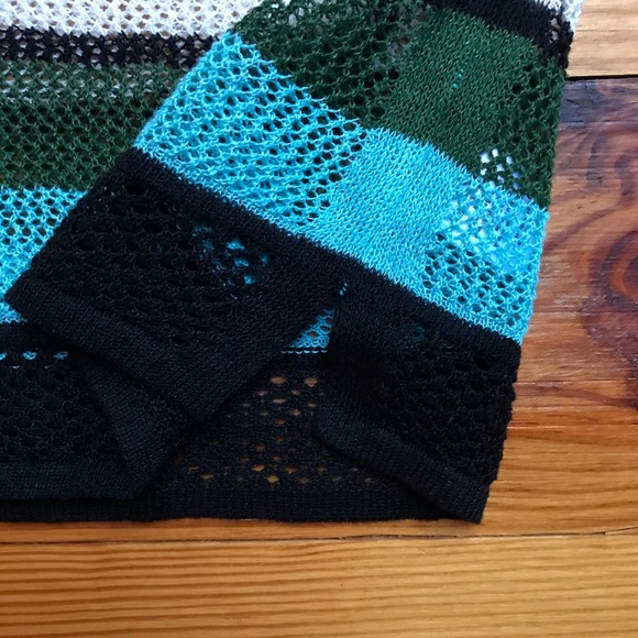 Talbots Teal Green White Striped Linen Sweater, EUC, SP - Picture 10 of 14